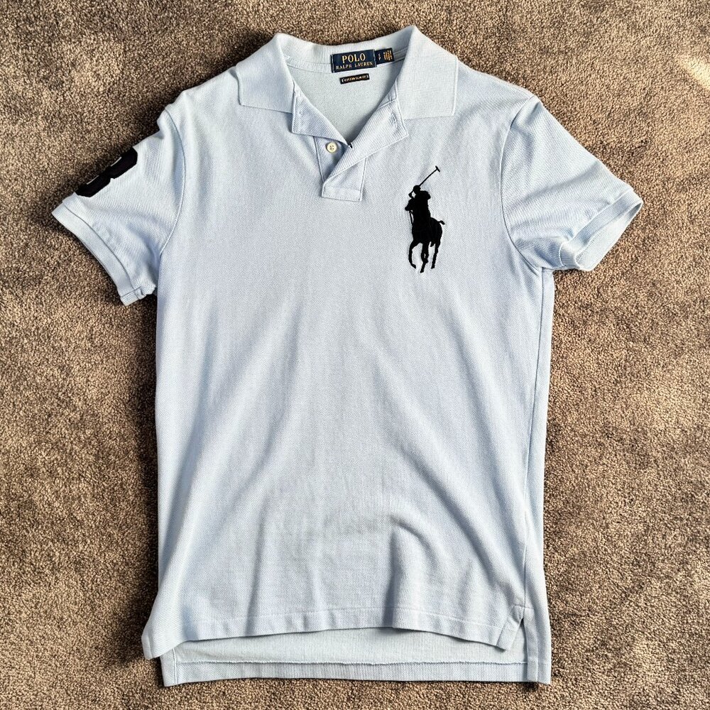 Light Blue Ralph Lauren Polo Custom Slim Fit Small SP